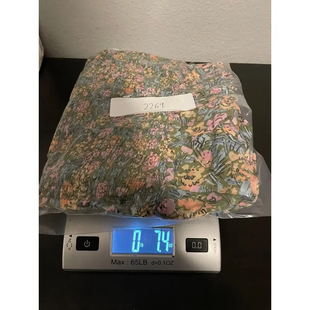 Free People Women Top Large Floral Ruched Puff Sleeve Open Back Cottagecore Boho